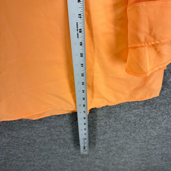 New Ashley Stewart Blouse Women 2X Plus Orange V-Neck 3/4 Sleeve Pullover Casual - Picture 7 of 8